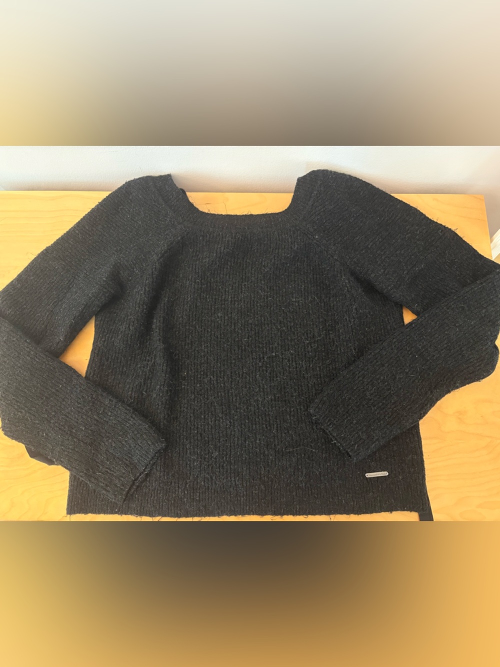 Abercrombie & Fitch Black Knit Sweater with Back Bow
